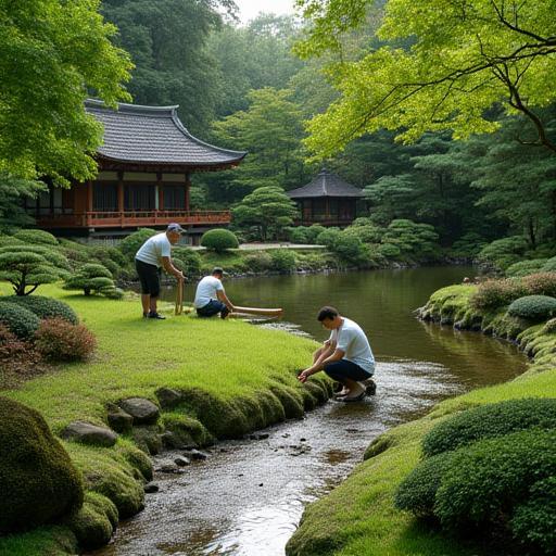 Sakura Gardens team working in a garden